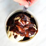 Banana Icecream with chocolate Syrup - high in nutritients and low in fat! |www.thebrightbird.com